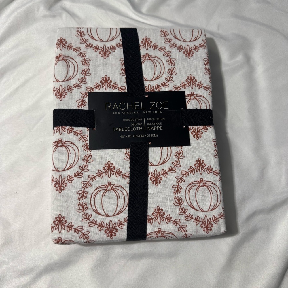 Rachel Zoe Pumpkin Tablecloth – 60” x 84” – 100% Cotton – Fall Decor NWOT